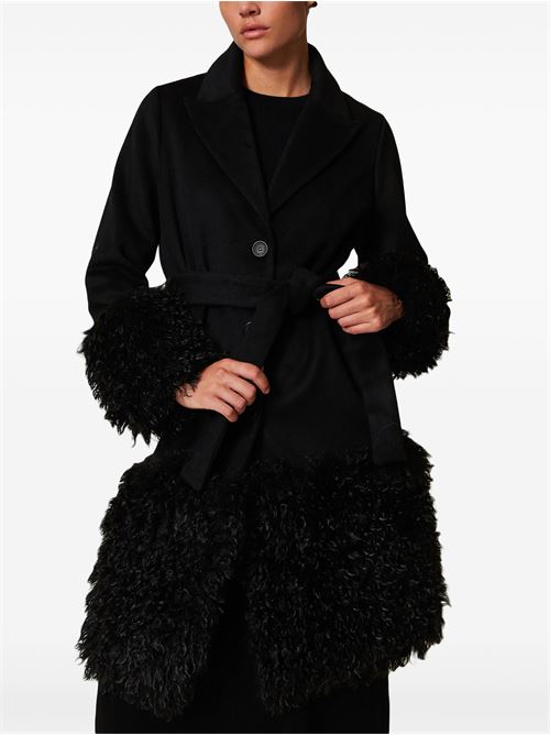 Cappotto in panno di misto lana e faux fur TWINSET | 242TT2400.00006